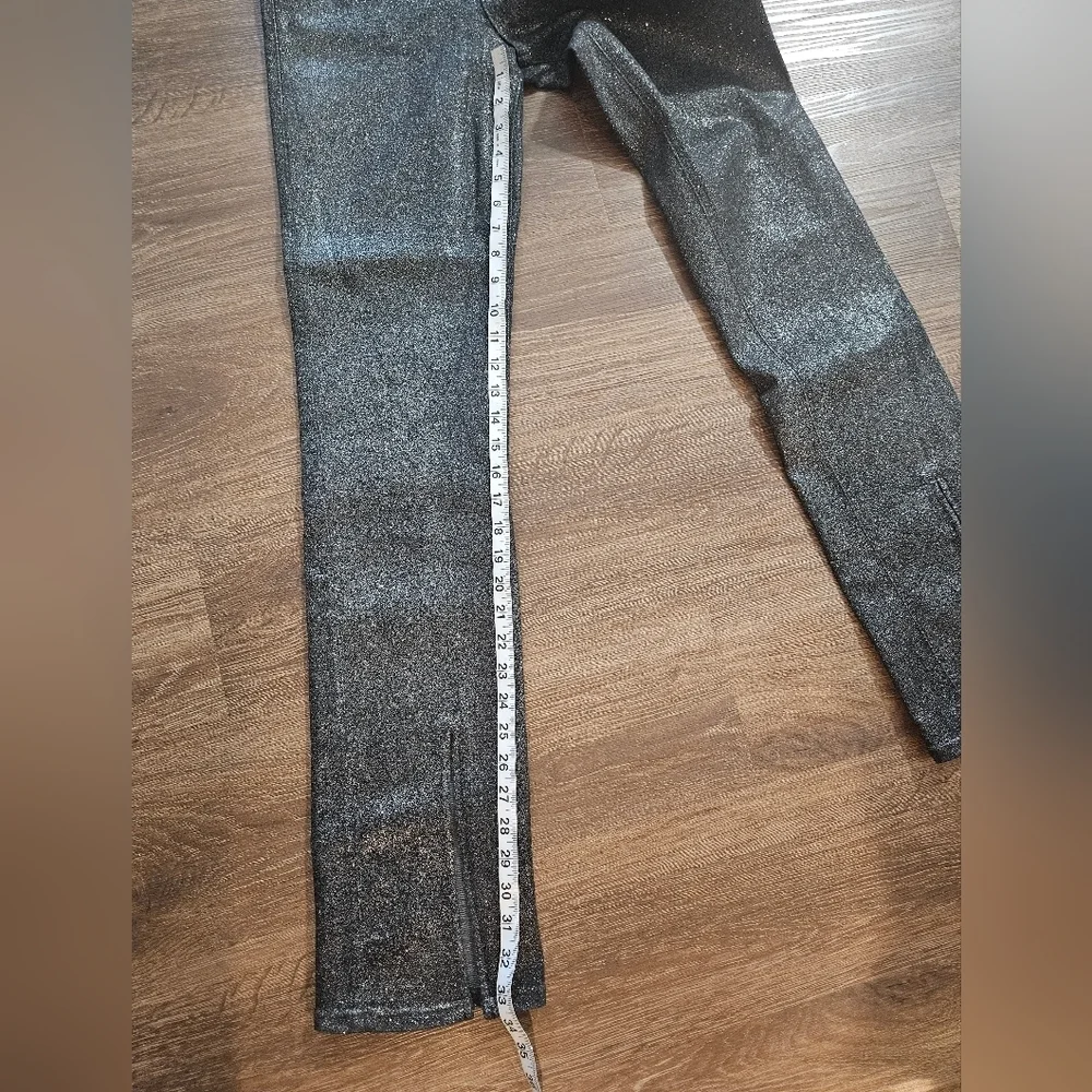 Pistola Colleen High Rise Stargaze Black Glitter Slit Bootcut Jeans 29 NWT